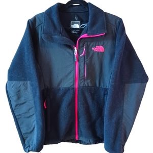 Women's Medium The North Face Polartec Black Pink Zip Up Jacket